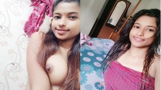 Exclusive Desi babe flaunts her beautiful breasts