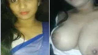 Beautiful woman fondling her breasts in sensual video