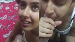 Experience the ultimate pleasure of a desi girlfriend giving a blowjob with audio