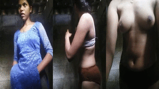 Naked village girl seductively strips down in MMS video for men