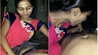 Hot Gujarati bhabhi making sounds while giving head