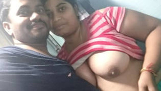 Desi couple flaunts their breasts in video call
