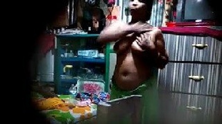 Desi bhabhi's hidden boob cam reveals her big tits