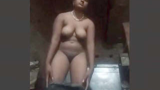 Naked Indian girl in village bares it all