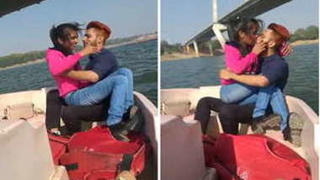 Desi couple gets in the mood for sex on boat and shares passionate kisses