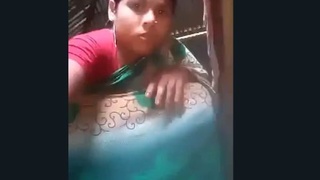 Desi wife in saree reveals her body for her husband