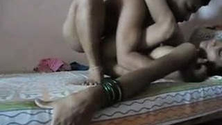 Strong man and skinny girl engage in steamy sex with various positions