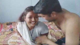 Indian girl and her lover in a passionate encounter