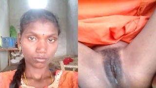 Telugu wife gets naughty and off her pussy