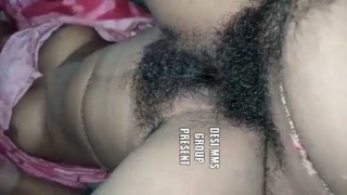 Fluffy Indian pussy gets pounded by a hairy guy in hot video