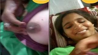 Desi girl reveals her breasts in a video call