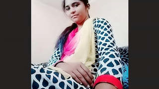 Busty Indian babe flaunts her body on video call