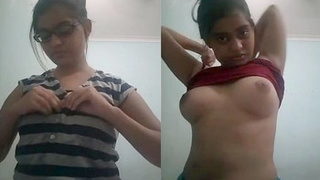 Desi babe captures her nude body in a homemade video