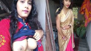 Exclusive video of sexy Bhabhi wearing clothes