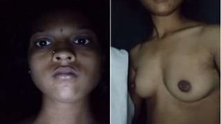Exclusive cute girl reveals her boobs and pussy in HD video