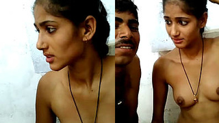 Naked Indian newlywed wife gets filmed by husband