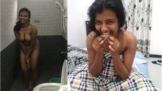 Sri Lankan girl records a steamy video with her lover in the shower