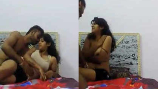 Indian aunty's boobs squeezed hard during rough sex