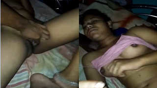 Exclusive record of a Desi Indian girl's big tits and pussy in action
