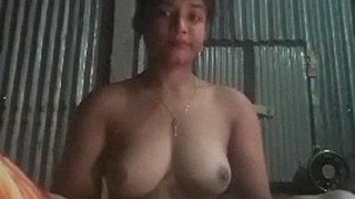 Cute Indian girl in nude selfie video