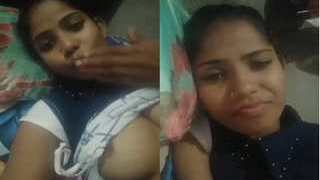 Exclusive video of a cute Indian girl flaunting her small tits