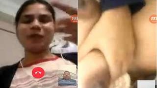 Exclusive video of a Mallu girl flaunting her boobs and pussy on video call
