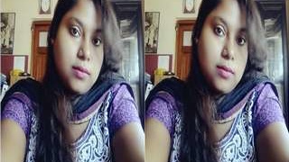 Horny girl gets naked and shows off her body in video call