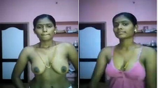 Tamil wife reveals her breasts in part one of a series