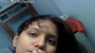 Naughty college student reveals her body in a video
