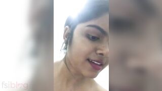 Beautiful Indian girl indulges in erotic shower experience with pink lips