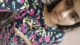 Busty girl shows off her wet pussy on webcam