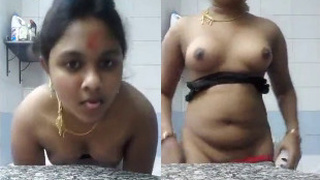 Bhabi with big tits stripping and teasing in sexy lingerie