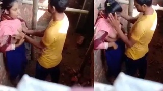 Desi babe gives a secret blowjob and boob suck to her lover