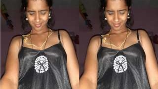 Masturbating Tamil bhabhi teases with her big tits and tight pussy