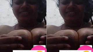 Horny Indian girl teases with her boobs on camera