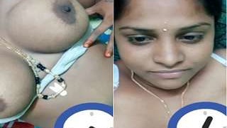 Desi bhabhi's big tits and naughty moves on camera Part 1