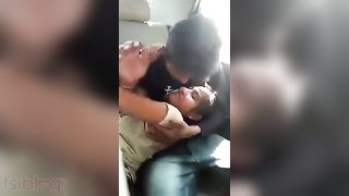 College girlfriend and her friends indulge in outdoor sex in a car
