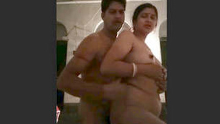 Indian couple enjoys standing sex at home