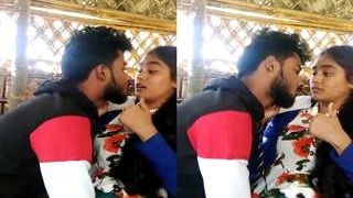 Exclusive video of a couple making out and fondling each other's breasts
