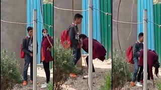 Indian girl masturbates in front of school and gets caught on camera