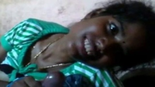 Tamil girl's dirty talk in poolside blowjob video
