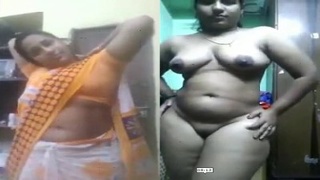 Tamil aunty boobs and bum on full display in naughty video