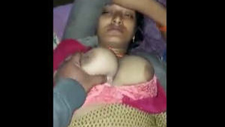 Shy teacher Sneha's boobs and pussy fondled by her boyfriend in leaked video