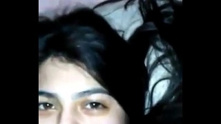 Desi Indian girl pleasures herself with her fingers in solo video