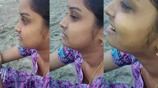 Desi Aunty flaunts her bra on the beach in a steamy video