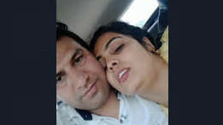 Pakistani couple gets naughty in a car