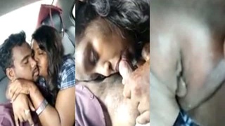 Desi MMS video of Telugu busty GF having sex in a car