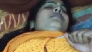 Desi aunty in yellow sari gets fucked hard