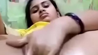 Desi girl Pooja masturbating and pleasuring herself