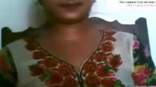 Indian girl and lover have a video call for passionate encounter